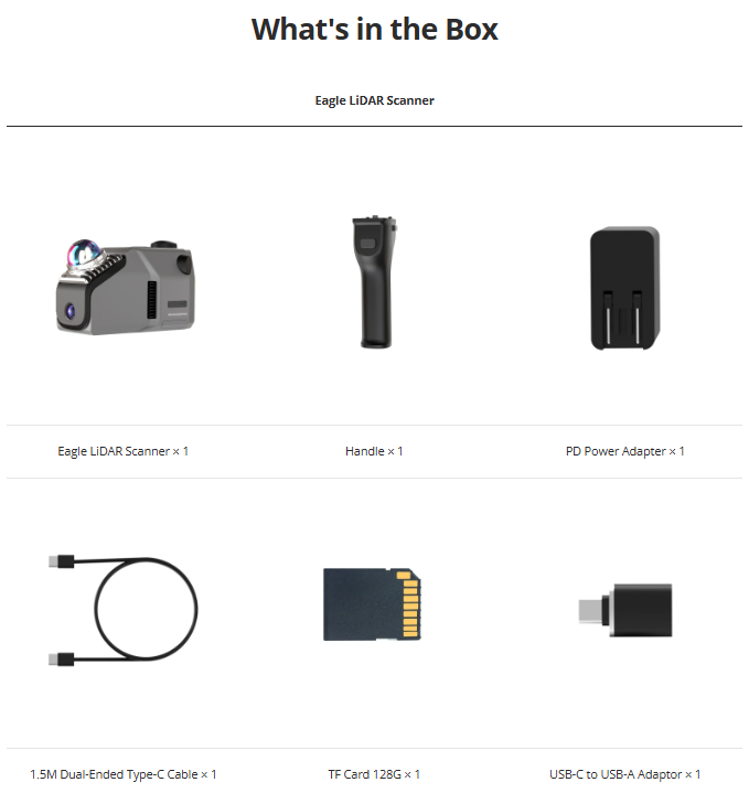 whats in the box - Eagle LiDAR Scanner Max